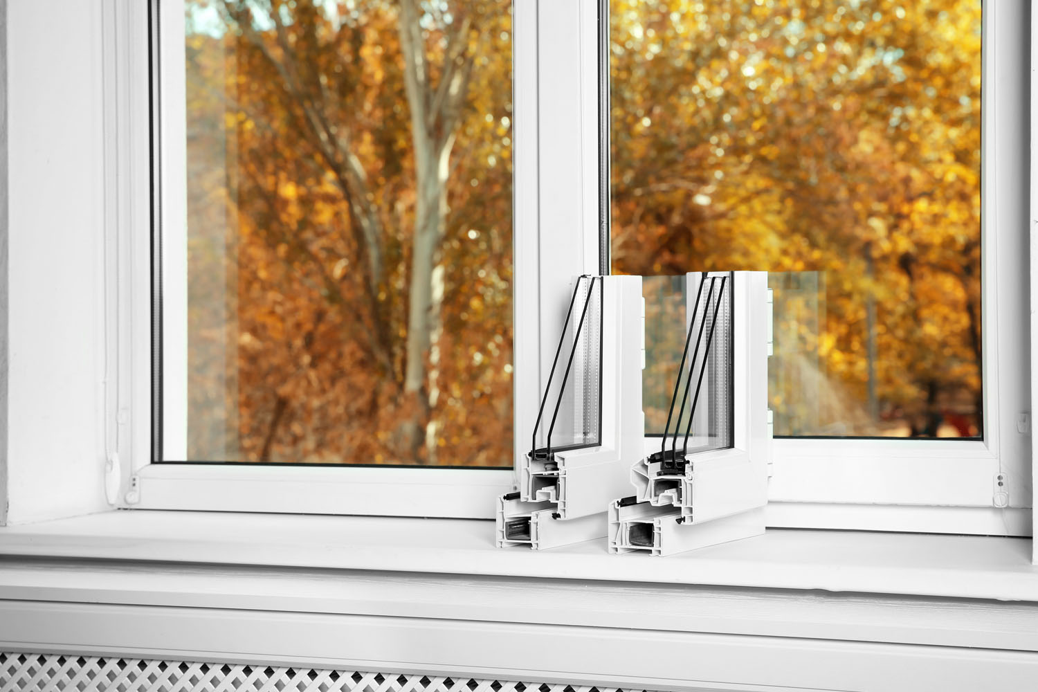 double pane window and triple pane windows compared side by side